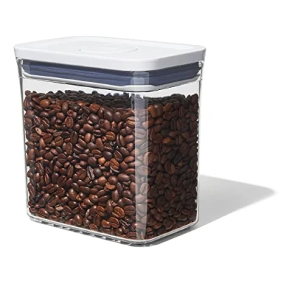 Abbildung von OXO Good Grips POP Behälter luftdichte, stapelbare Aufbewahrungsbox mit Deckel für Lebensmittel 1,6 l Kaffee und mehr, Weiß