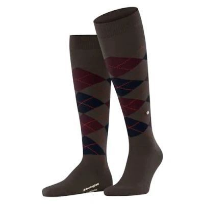 Abbildung von Burlington Herren Kniestrümpfe Edinburgh M KH Wolle lang gemustert 1 Paar, Braun (Dark Brown 5235) neu umweltfreundlich, 40 46