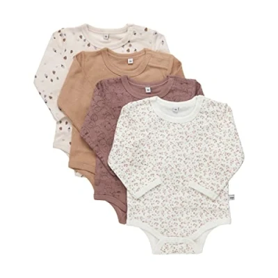Abbildung von Pippi Unisex Baby Pack of 4 Wrap Bodysuit und Kleinkind Unterw sche Satz, Burlwood, 80 EU