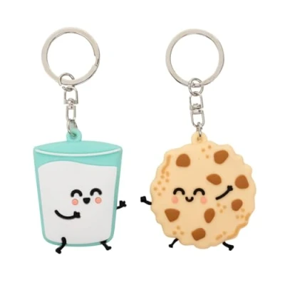Abbildung von Mr. Wonderful Set mit 2 Schlüsselringen Glas von Milk und Cookie, bunt, Estandar
