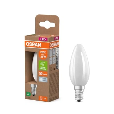 Abbildung von OSRAM LED Leuchtmittel Kerze matt E14 1,2W 4000K 255lm