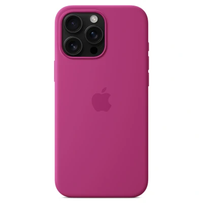 Abbildung von Apple iPhone 16 Pro Max Hülle MagSafe Silikon Original Soft Case/Backcover Handyhülle Rosa