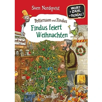 Abbildung von Pettersson und Findus. Findus feiert Weihnachten: Wort + Zahl = genial! Level 2. Erstlesebuch zum spielerischen Lernen von Lesen Rechnen für Kinder ab 7 Jahren