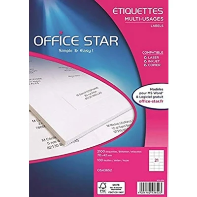 Abbildung von Mehrzweck Etiketten, 70 x 42 mm, 2100 Stück