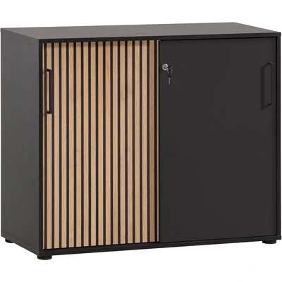 Abbildung von Schildmeyer Schiebetürenschrank »Hank, MADE IN GERMANY, Breite 100 cm«, Tür mit Akustikprint, abschließbar, Metallbeschläge