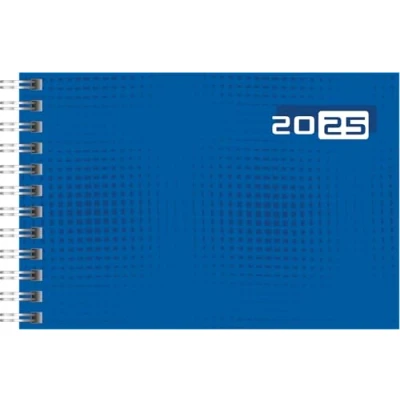 Abbildung von rido/idé Taschenkalender Modell Septimus (2025), 2 Seiten = 1 Woche, A6 quer, 128 Seiten, Grafik Einband, blau