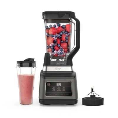 Abbildung von Ninja 2 in 1 Mixer mit 3 Programmen; Mixen, Max Mixen und Zerkleinern &amp; 4 manuellen Einstellungen, 2,1L Krug 700ml Becher, 1200W, spülmaschinenfest, Auto iQ, Schwarz BN750EU
