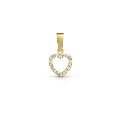 Abbildung von Amberta Allure Damen Anhänger aus 9k Gold: Gold Offenes Goldherz mit Zirkonia
