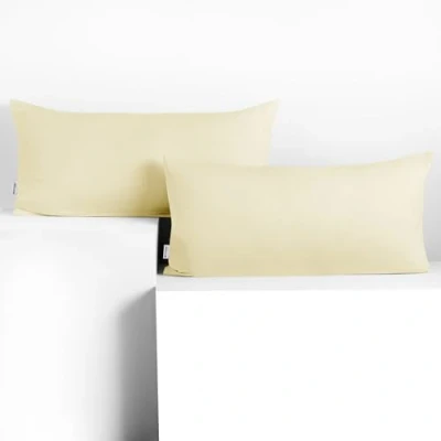 Abbildung von DecoKing 2 Kissenbezüge 40x80 cm Jersey 100% gekämmte Baumwolle Reißverschluss Creme Amber