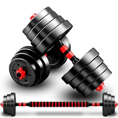Abbildung von Hantel Hanteln Verstellbar Set, Kurzhanteln Schwarz 2er Gewichte Kraftraining kann als Langhantel Verwendet Werden, für Männer und Frauen, 2 in 1 Kurzhantel Fitness Handgewichte, 10kg