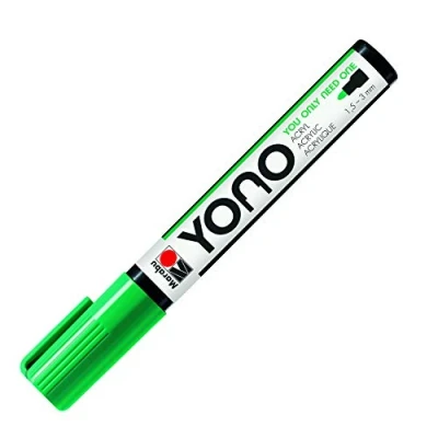 Abbildung von Marabu 12400103067 YONO Marker, Saftgrün 067, vielseitiger Acrylstift mit japanischer Rundspitze 1,5 3 mm, wasserbasiert, lichtecht und wasserfest, für nahezu alle Untergründe