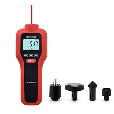 Abbildung von Mengshen Digital Tachometer, 2 in 1 Berührungslos &amp; Kontakt Drehzahlmessung Drehzahlmesser