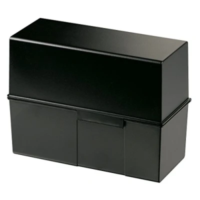 Abbildung von Han Karteibox DIN A5 quer innovatives, attraktives Design für 500 Karteikarten mit Stahlscharnier, schwarz, 975 13, 1 Stück