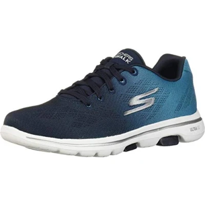 Abbildung von Skechers Damen Go Walk 5 Alive Sneaker, Marineblau/Weiß, 37.5 EU