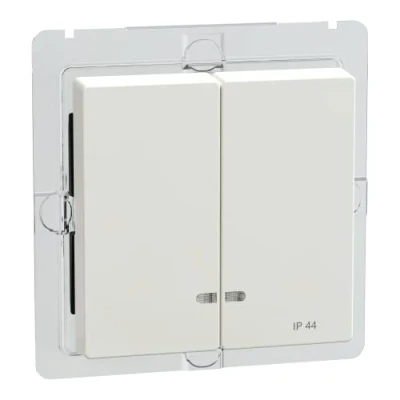 Abbildung von Schneider Electric Merten MEG3424 0319 Doppelwippe mit Kontrollfenster IP44, polarweiß glänzend, System M