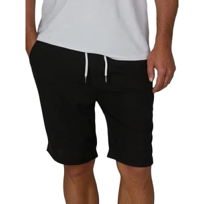 Abbildung von riverso Leinen Shorts Herren Sommer Regular Fit RIVOliver Kurze Hosen Bermuda Knielang Einfarbig, Größe:4XL, Farbe:Black