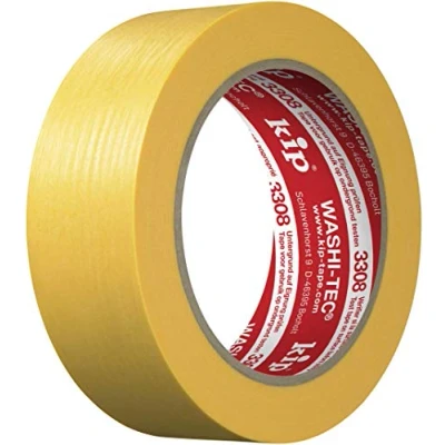 Abbildung von kip WASHI TEC Goldkrepp Klebeband 36 mm x 50 m Sehr Dünnes für Innen &amp; Außen Scharfe Farbkanten ohne Unterlaufen Hohe Klebkraft