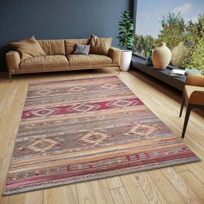 Abbildung von Hanse Home Necla Boho Teppich Flachgewebe Style, Anti Rutsch Unterseite, Vintage Geometrische Muster, hochwertig gewebt für Wohnzimmer, Schlafzimmer, Esszimmer, Flur Multifarben, 75x150cm