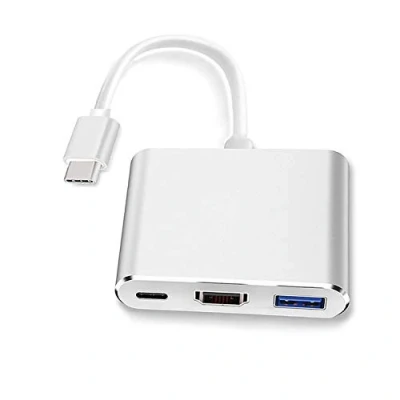 Abbildung von USB C auf HDMI Adapter (unterstützt 4K / 30 Hz) Typ 3 in 1 Konverterkabel für 2017/2016 MacBook Pro, MacBook, Mac iMac, Chromebook, mehr 3.0 Geräte