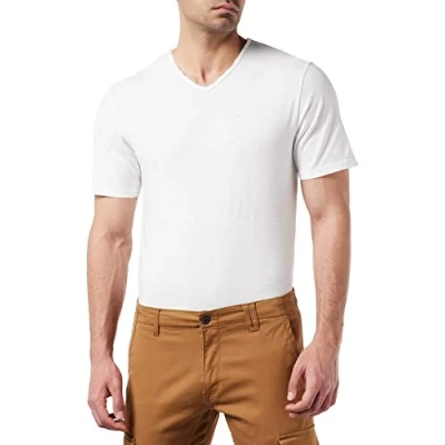 Abbildung von United Colors of Benetton V NECK Tshirt basic, Herren, Größe: Small, White