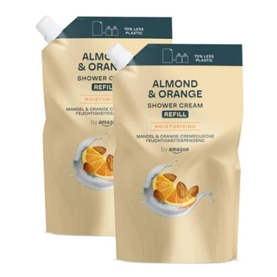 Abbildung von by Amazon Almond &amp; Orange Duschgel Nachfüllpack, 2 x 1000 ml