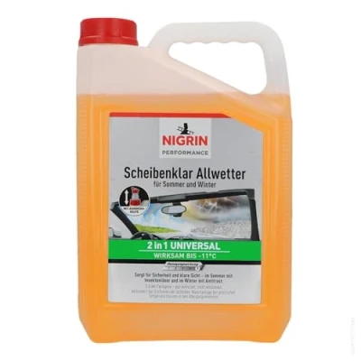Abbildung von NIGRIN Scheibenklar Allwetter 2in1, Scheibenreiniger mit Frostschutz, Fertigmix, bis 11 einsetzbar, 3 l Kanister