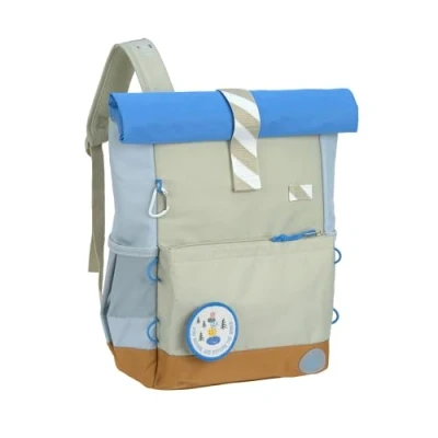 Abbildung von LÄSSIG Kinderrucksack mit Brustgurt Freizeitrucksack wasserabweisend, 12 Liter/Medium Rolltop Backpack Sunny Explorer green/blue