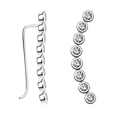 Abbildung von SOFIA MILANI Damen Ohrringe 925 Silber mit Zirkonia Steinen Kreise Ohrkletterer 20711