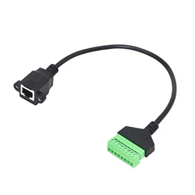 Abbildung von CERRXIAN RJ45 auf 8 polige Schraubblockklemme lötfreies Kabel, 30CM Cat7 Cat6 Cat5 Cat5e Ethernet Verlängerungskabel (F)