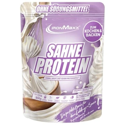 Abbildung von IronMaxx Sahne Protein 500g Beutel Proteinreiche Koch &amp; Backzutat mit Molkenprotein Ohne Zuckerzusatz fettärmer als Ideal zum Verfeinern von warmen Gerichten