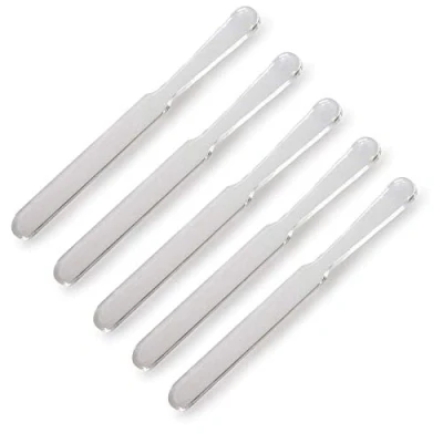 Abbildung von Acryl Plexiglas Spatel glasklar, zum Auftragen von Cremes aus Dosen, Kosmetex Kosmetikspatel, 15cm, 5 Stück