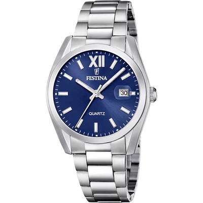 Abbildung von Festina Quarzuhr, Armbanduhr, Damenuhr, Herrenuhr, Edelstahlarmband, analog, Tag