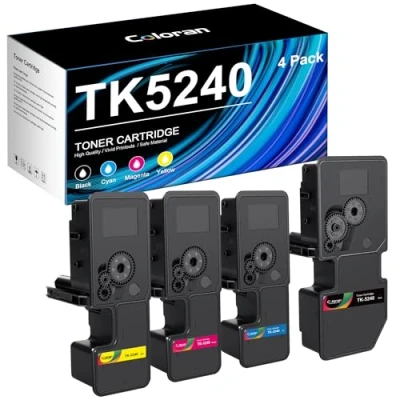 Abbildung von Coloran TK5240 TK 5240 Toner Kompatibel für Kyocera TK5240K 5240K Ecosys M5526cdw M5526cdn P5026cdw P5026cdn M5526 P5026 5240C 5240M K 5240Y (4er Pack,Schwarz Cyan Gelb Magenta)