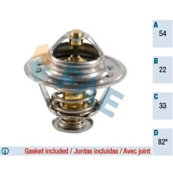 Abbildung von FAE 5304182 Kühlwasserthermostat 82 mit Dichtungen OPEL: Astra H Caravan, Meriva A, Corsa C Hatchback