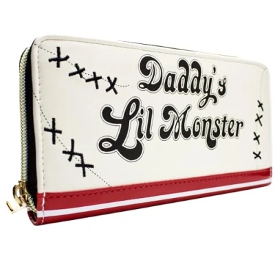 Abbildung von DC Harley Quinn Joker Daddys Lil Monster Portemonnaie Tri Fold mit Münzfach &amp; Kartenhalter, Weiß