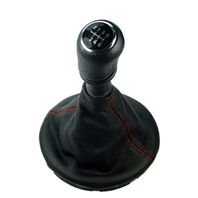 Abbildung von L &amp; P Car Design L&amp;P A262 3 Schaltsack Schaltmanschette Schwarz Rot Schaltknauf 6 Gang kompatibel mit VW T5 Knauf Schaltknopf Rahmen Komplettset Plug Play Ersatzteil für 7H0711113
