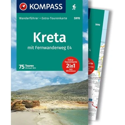 Abbildung von KOMPASS Wanderführer Kreta mit Weitwanderweg E4, 75 Touren Extra Tourenkarte: GPS Daten zum Download