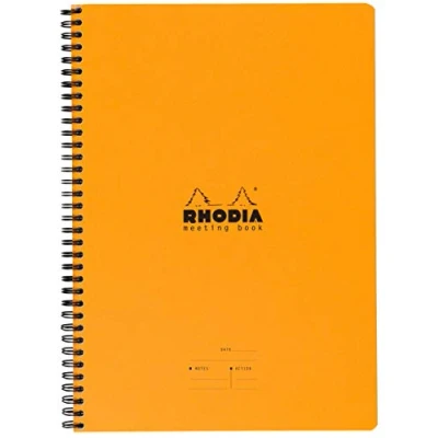 Abbildung von Rhodia 193408C Meeting Book (mit Spiralbindung, 22,5 x 29,7 cm, 80 Blatt) 1 Stück orange