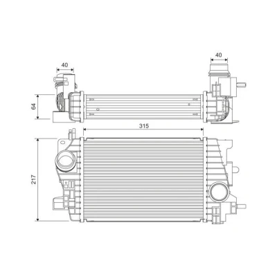 Abbildung von VALEO 818537 Ladeluftkühler Aluminium ohne Sensor
