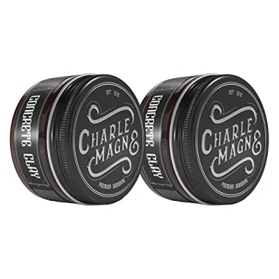 Abbildung von Charlemagne Concrete Clay 2er Set Super Starker Halt Haarwachs Matt Haar Pomade Look Wachs Styling Cream Männer Matte Herren Wax
