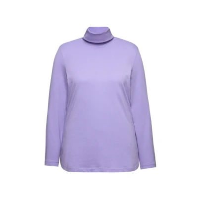 Abbildung von Ulla Popken SLIM FIT Langarmshirt, Damen, Größe: 54/56, Pale lilac
