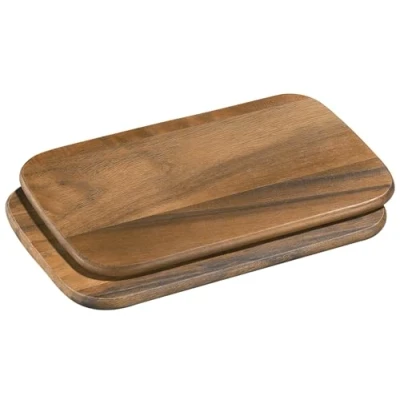 Abbildung von Zassenhaus Frühstücksbrettchen Holz 2er Set aus nachhaltiger Akazie Brotzeitbrett pflegeleicht robust 26 x 17 cm