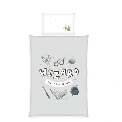 Abbildung von Herding Bettwäsche Harry Potter, Kopfkissenbezug 40 x 60 cm Mit Wende Motiv, Bettbezug 100 135 cm, Reißverschluss, 100% Baumwolle/Renforcé