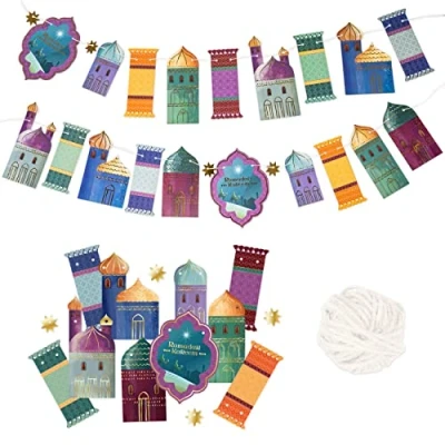 Abbildung von Papierdrachen Ramadan Girlande Colourful goldfoliert Set 1