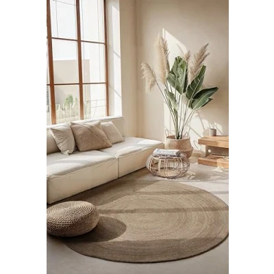Abbildung von Hanse Home Jute Teppich Rangpur Rund Natur Wohnzimmerteppich Handgewebt &amp; Umweltfreundlich Boho Naturfaser Juteteppich für Wohnzimmer, Schlafzimmer, Esszimmer, Flur, Küche Braun, 100cm