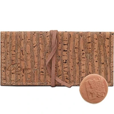 Abbildung von SIMARU Tabaktasche/Drehtabak Tasche 35g aus wasserabweisendem Korkleder Drehertasche für Tabakbeutel Fach mit Reißverschluss Filter und Zubehör Doppeltes Paper (raizes)