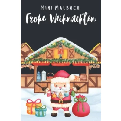Abbildung von Mini Malbuch Frohe Weihnachten: Kleines für unterwegs mit typischen Weihnachtsmotiven wie Nussknacker, Weihnachtsbaum, Wichtel, Lebkuchenmann und mehr (Mini Malbücher)