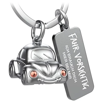 Abbildung von FABACH Auto Schlüsselanhänger Car mit Gravur Schutzengel Engel für Autofahrer Geschenk Glücksbringer Fahr vorsichtig Geschenke vorsichtig, ich brauch dich