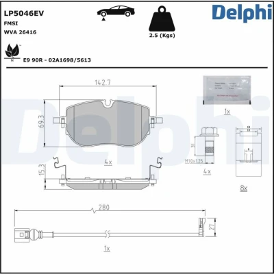 Abbildung von Bremsbelagsatz DELPHI LP5046EV