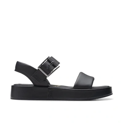 Abbildung von Clarks Damen Alda Strap Sandale, Black Leather, 42 EU